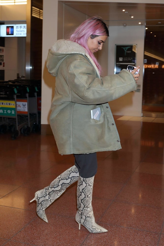 Female Celebrity Boots &amp; Leather - Kim K #103098105