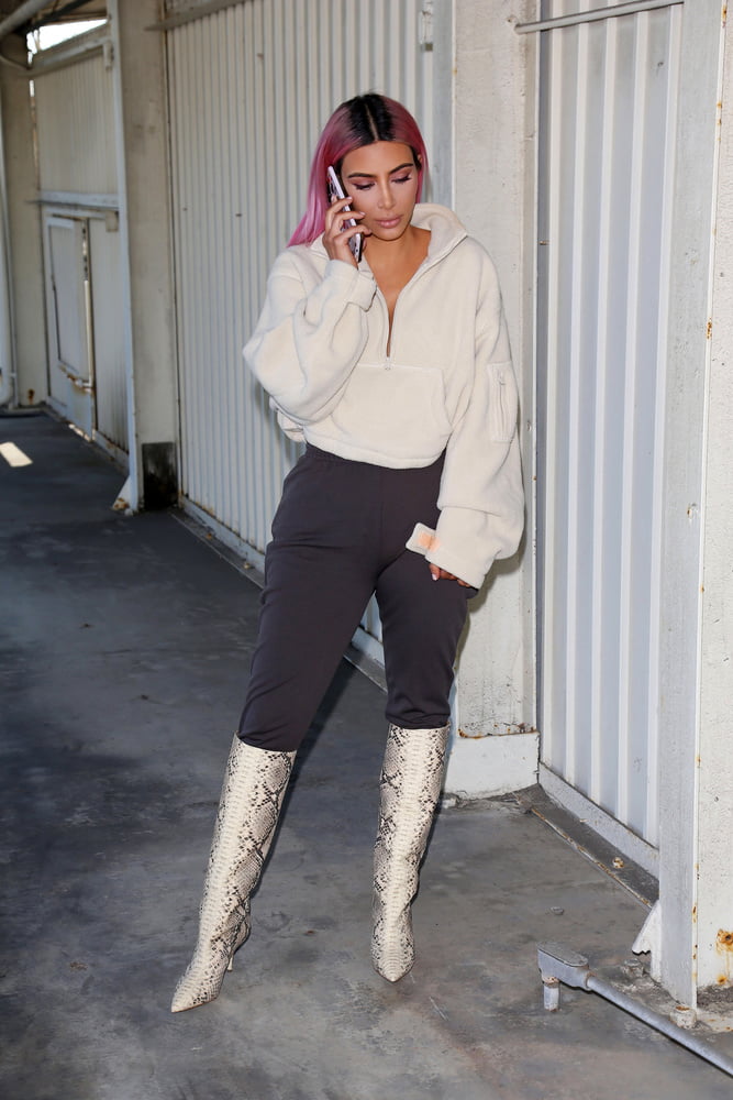 Female Celebrity Boots &amp; Leather - Kim K #103098110