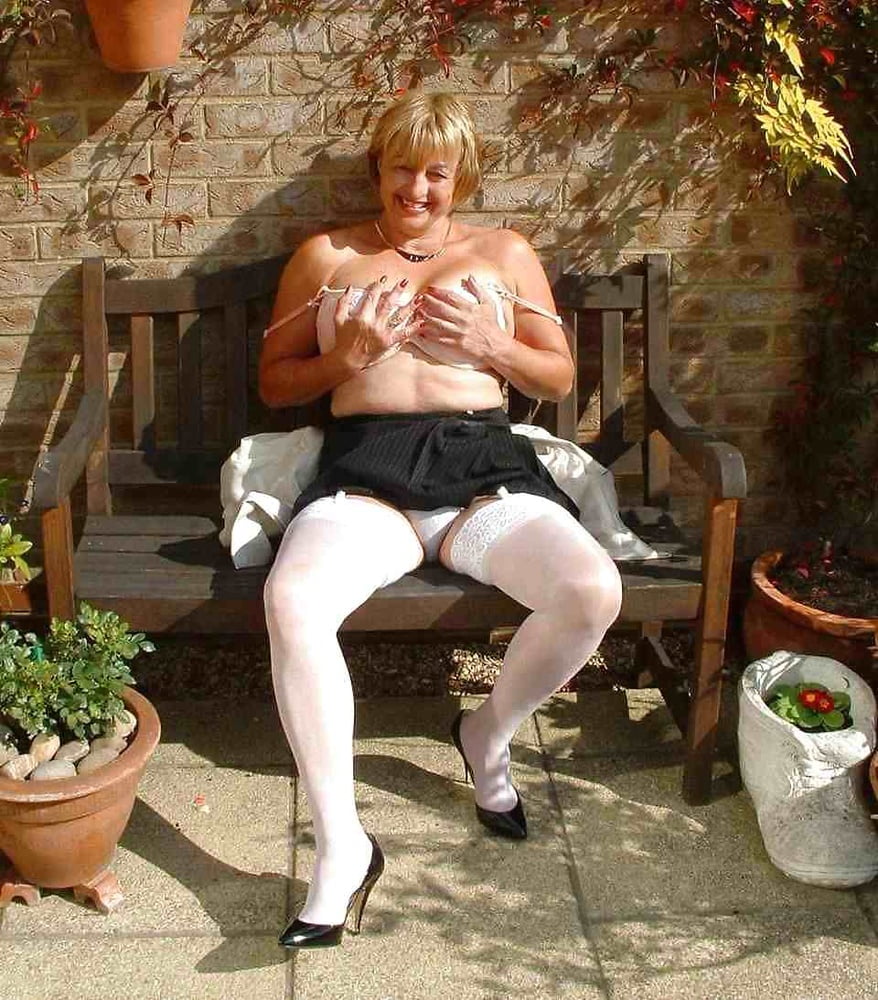 Hot granny stripping in backyard #88266055