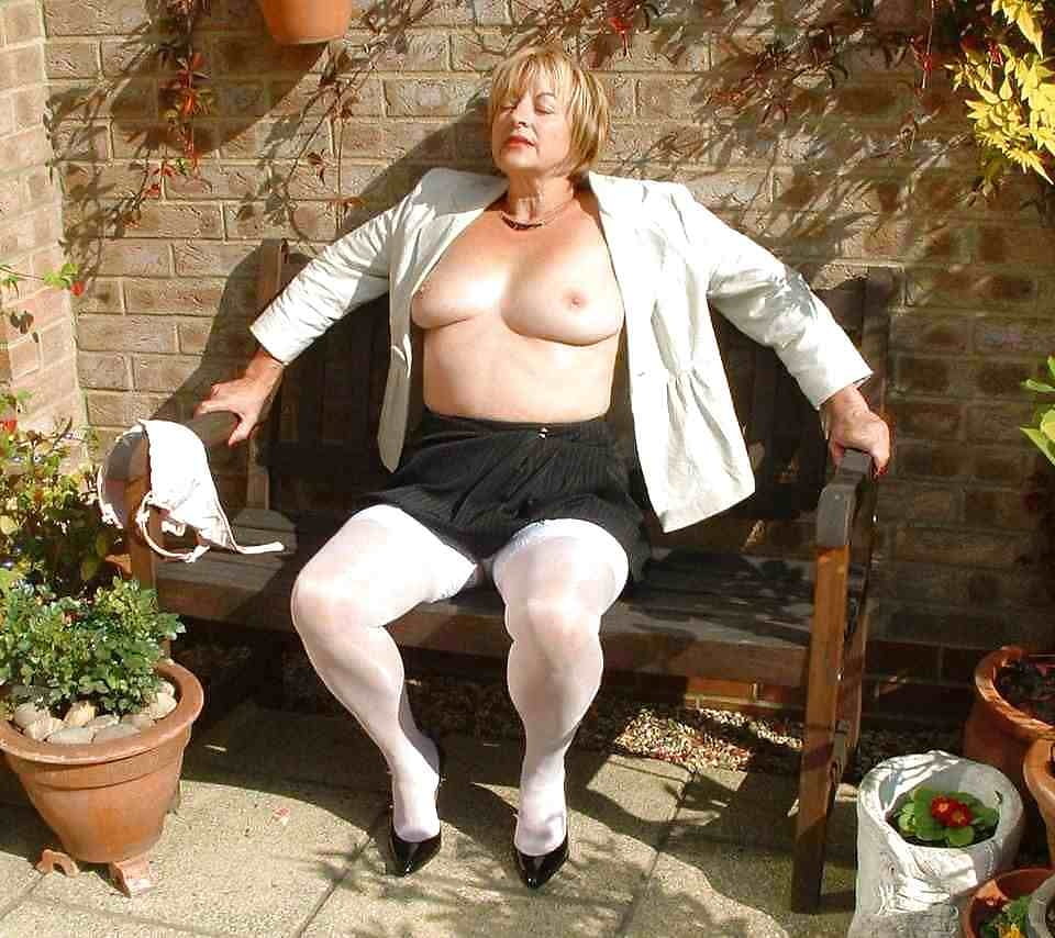 Hot granny stripping in backyard #88266067