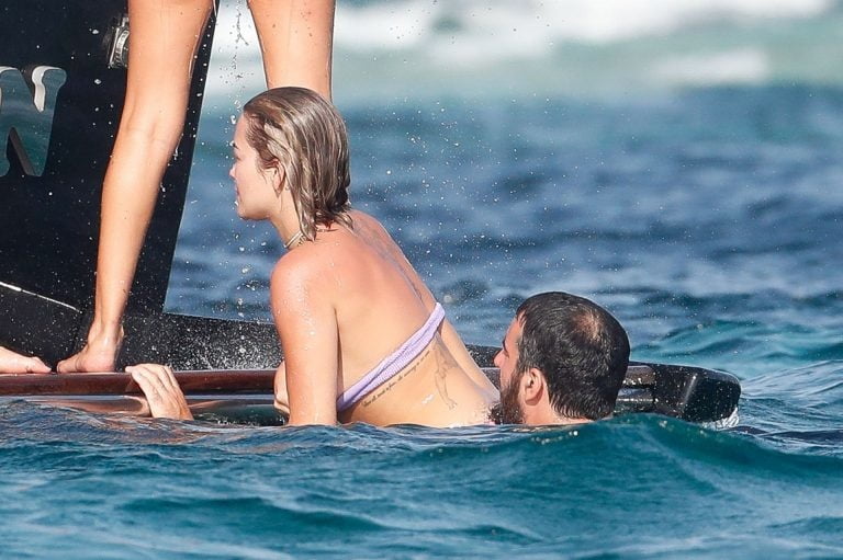 Rita Ora topless Ibiza vacation boat #87412959