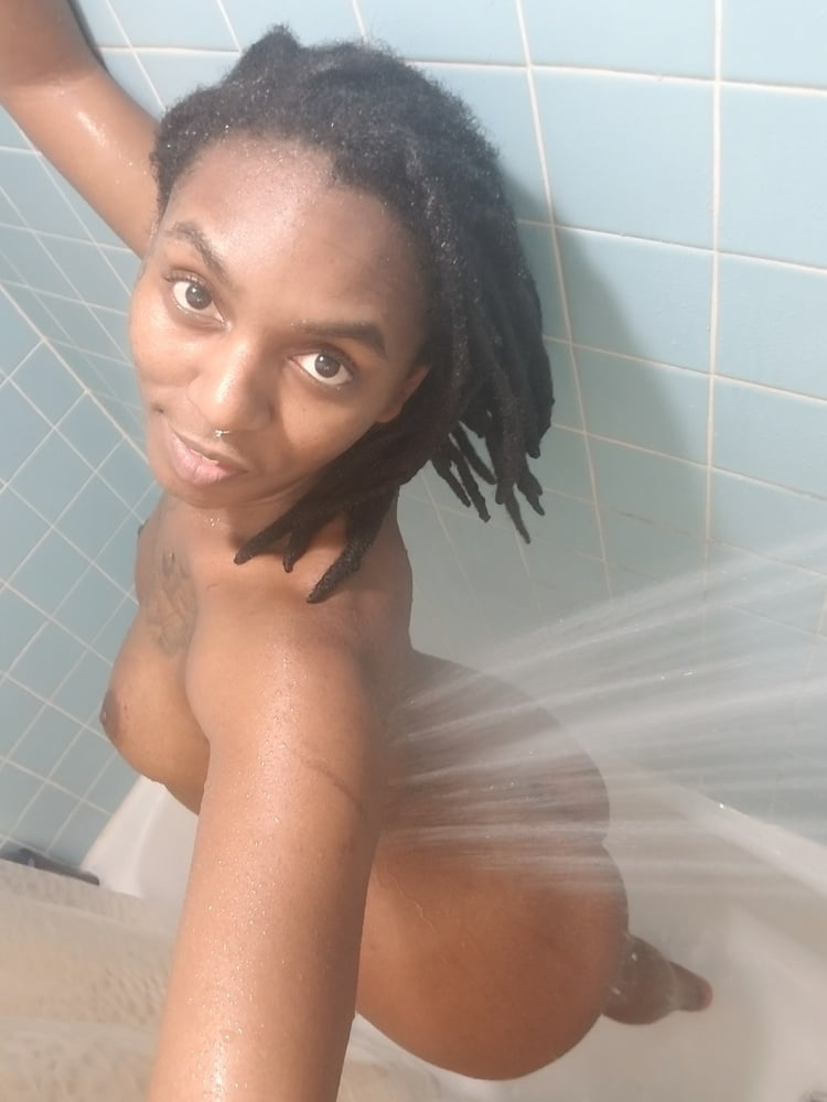 black beauty in her bathroom, Bath Shower 08 #98653830