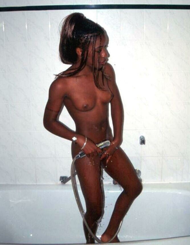 black beauty in her bathroom, Bath Shower 08 #98653934