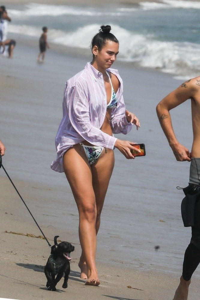 Dua Lipa Walks Around the Beach in a Bikini #80410079