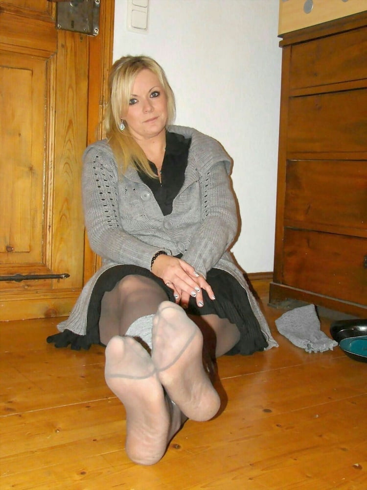 Sexy Blonde MILF  wearing Tights #106403167