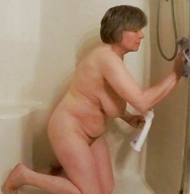 GILF gets naked to clean the shower #106915700