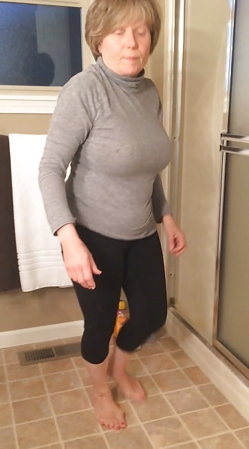 GILF gets naked to clean the shower #106915713