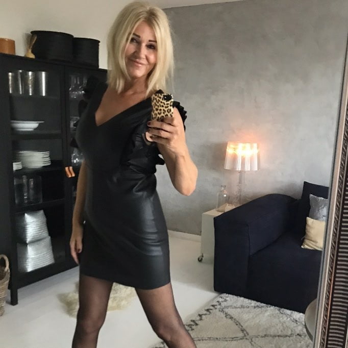 Hot Danish mature mom in leather skirts #106228376