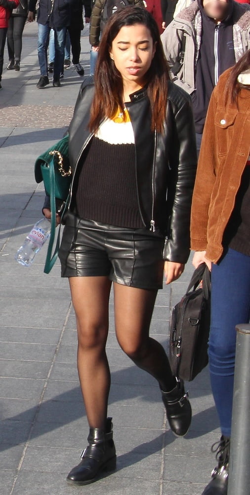Street Pantyhose - French Sluts in PH and Leather Skirts #91186306