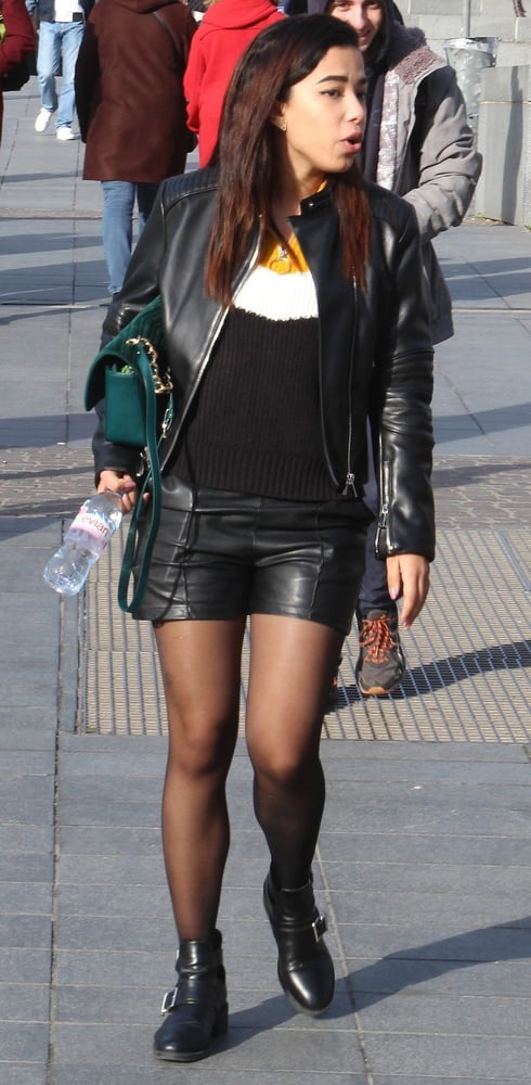 Street Pantyhose - French Sluts in PH and Leather Skirts #91186308