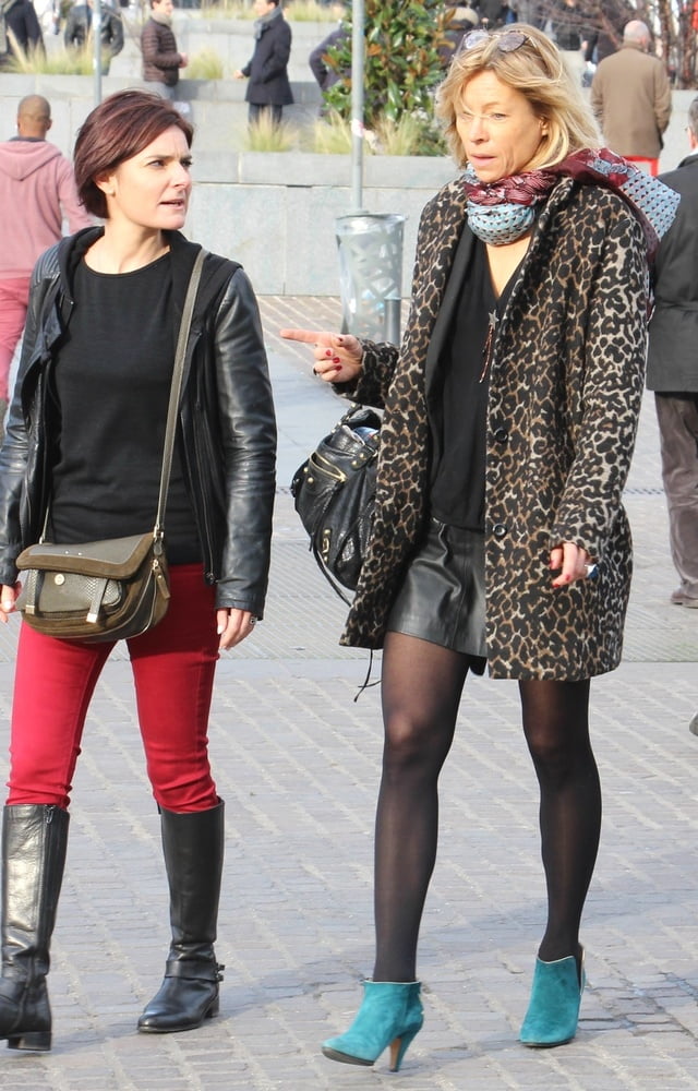 Street Pantyhose - French Sluts in PH and Leather Skirts #91186314