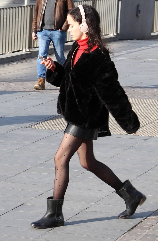 Street Pantyhose - French Sluts in PH and Leather Skirts #91186327