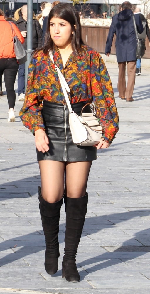 Street Pantyhose - French Sluts in PH and Leather Skirts #91186345