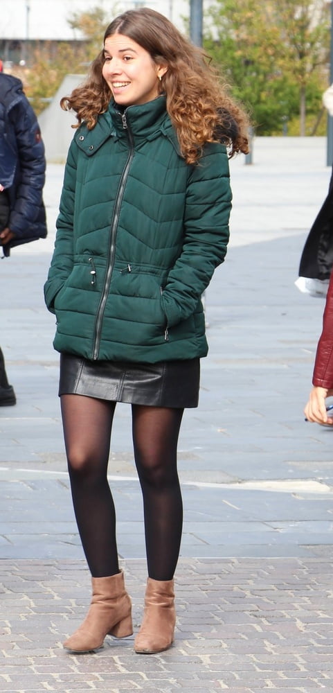 Street Pantyhose - French Sluts in PH and Leather Skirts #91186355