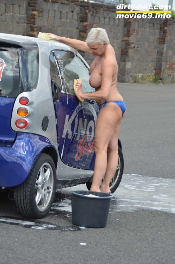 Jill Summer at the carwash in a bikini and topless #106700485