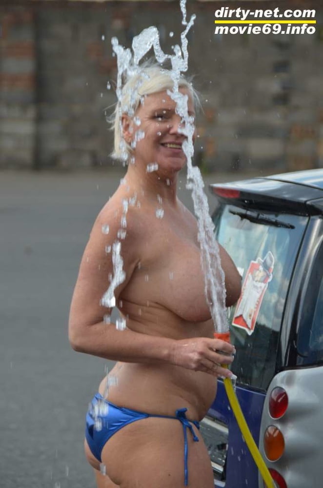 Jill Summer at the carwash in a bikini and topless #106700523