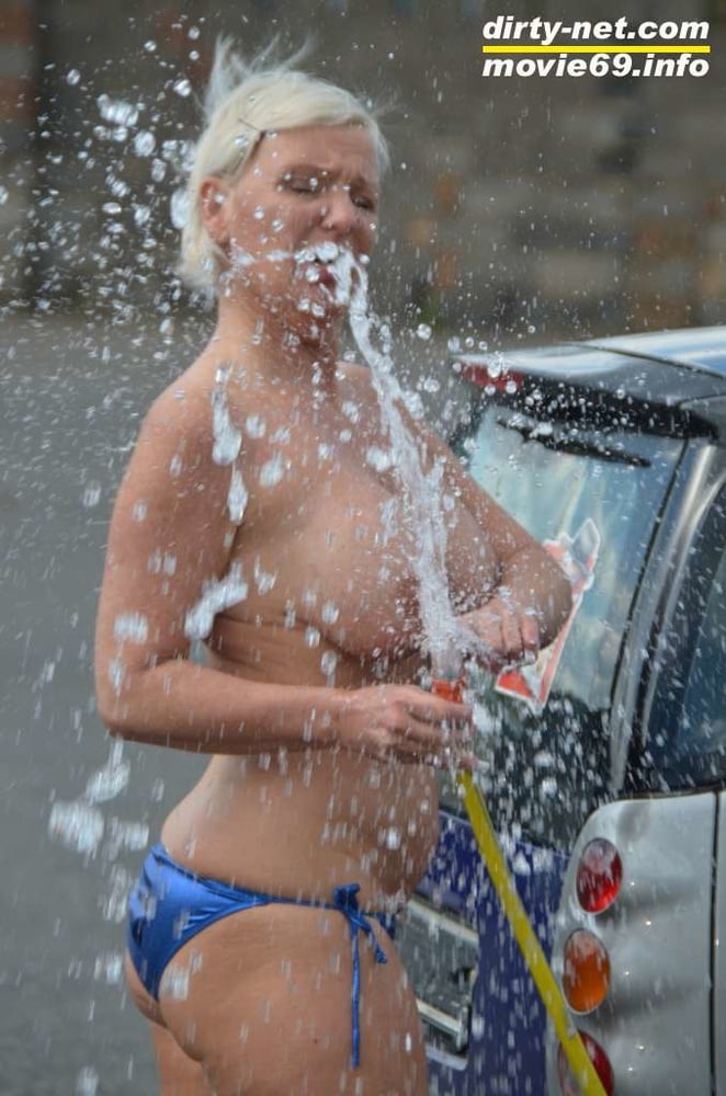 Jill Summer at the carwash in a bikini and topless #106700525