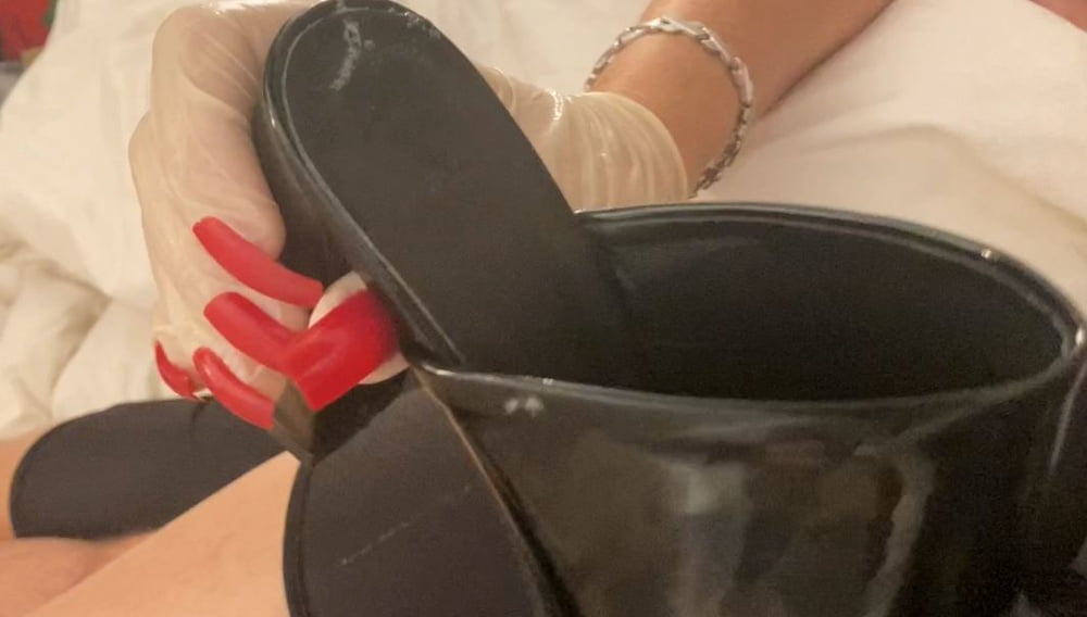 Long Red Nails and Mules #107216359