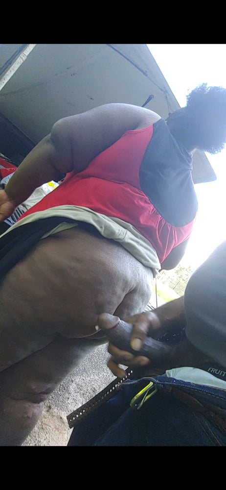 Fucking fat black granny outside at the park #95539610