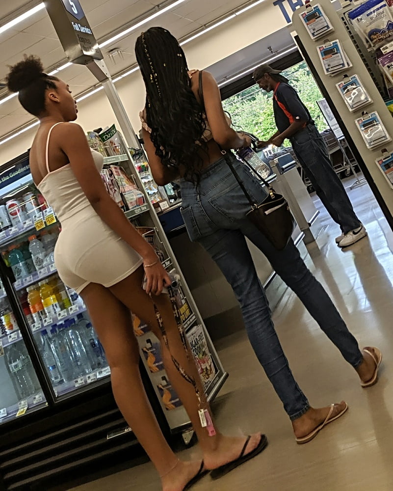 Ebony buns at store, made my dick drip cum in my undie... #106196620