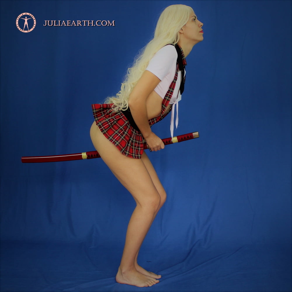 Julia V Earth is Japanese schoolgirl with sword #106768506