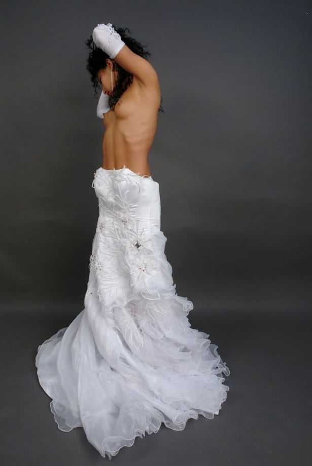 Bride Wearing Wedding Dress #90474063