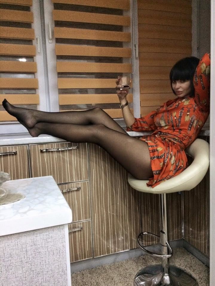 sexy european lady Viktoria in tights pantyhose nylon legs #100890907