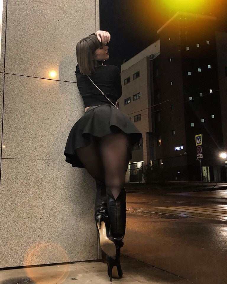 sexy european lady Viktoria in tights pantyhose nylon legs #100890919