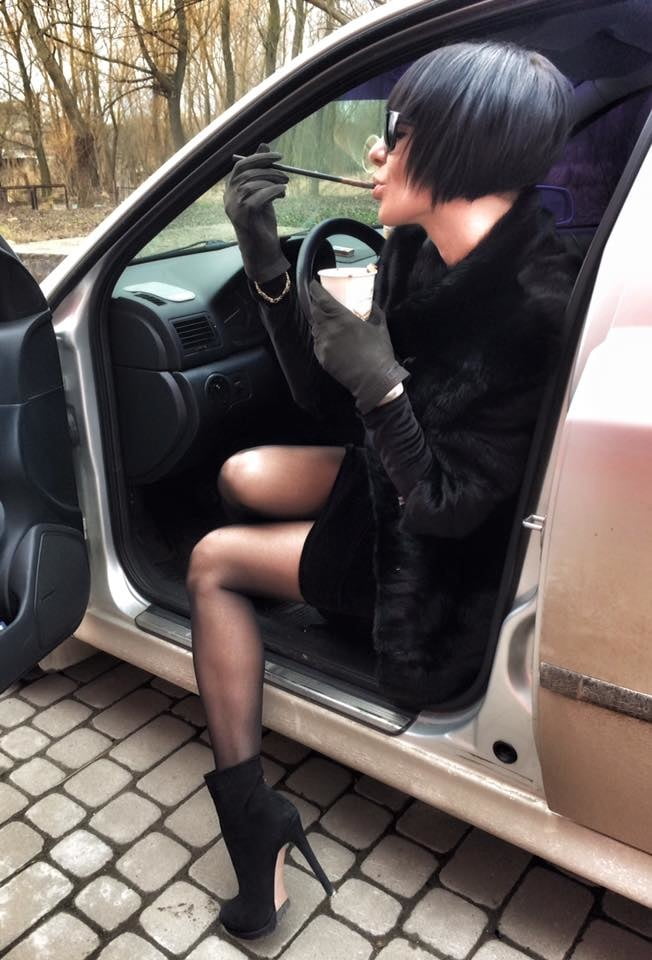 sexy european lady Viktoria in tights pantyhose nylon legs #100890925