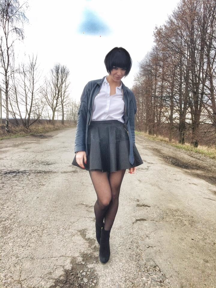 sexy european lady Viktoria in tights pantyhose nylon legs #100890946