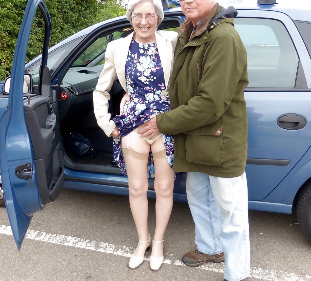 Mature Lady and a Car #92840926