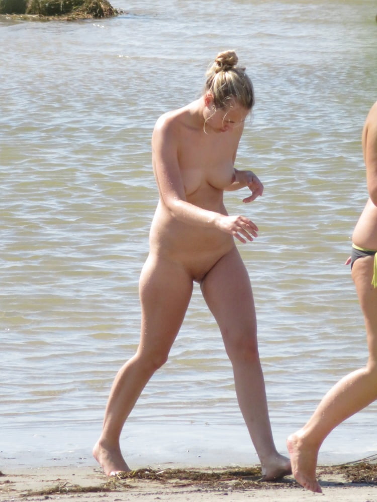 Embarrassed Nudist Slut on the Beach with Mom CFNF OON #99112951