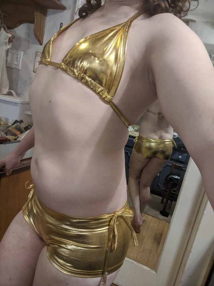 Gold Bikini and Shorts #107187308