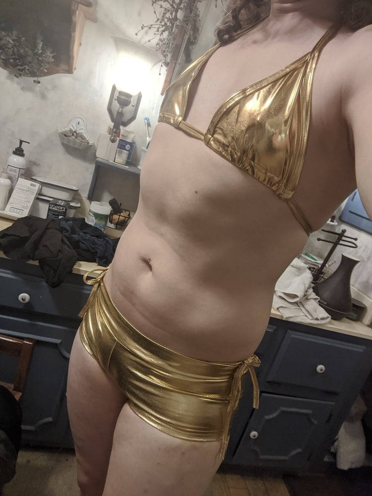 Gold Bikini and Shorts #107187309