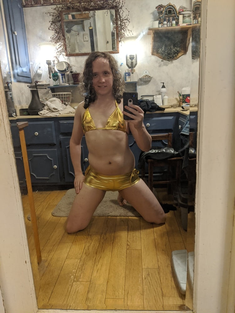 Gold Bikini and Shorts #107187312