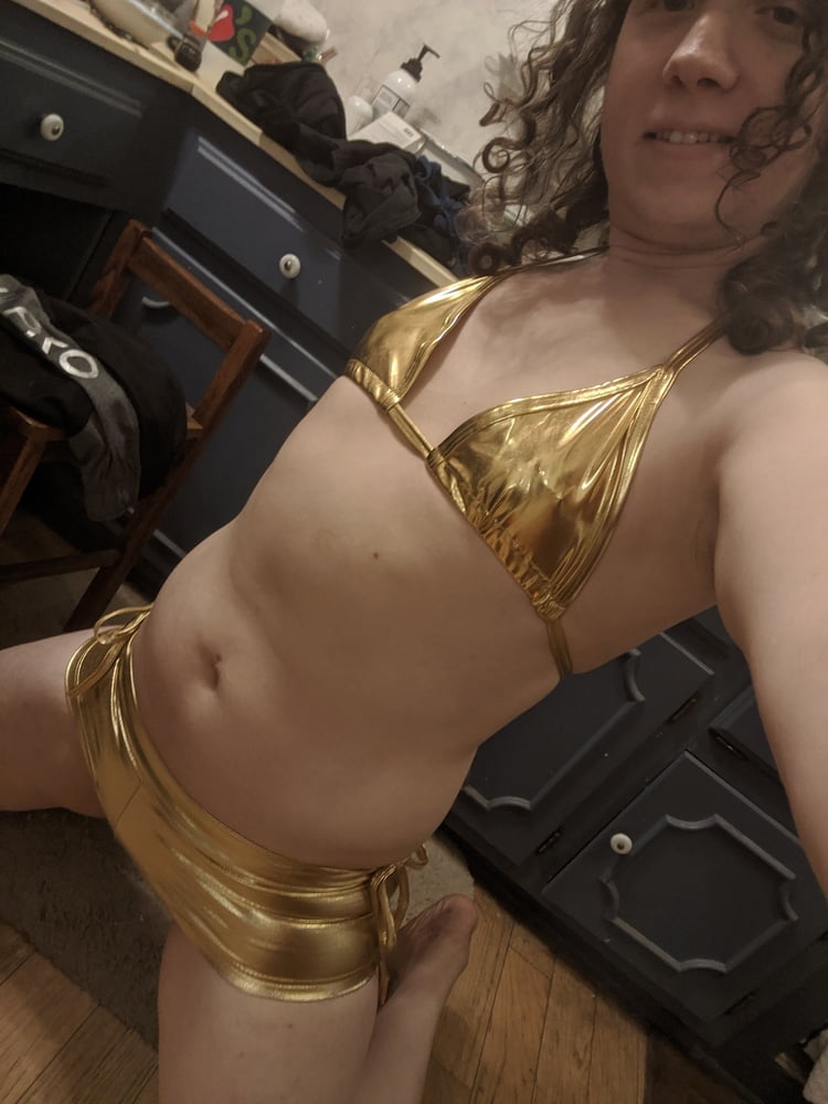 Gold Bikini and Shorts #107187313