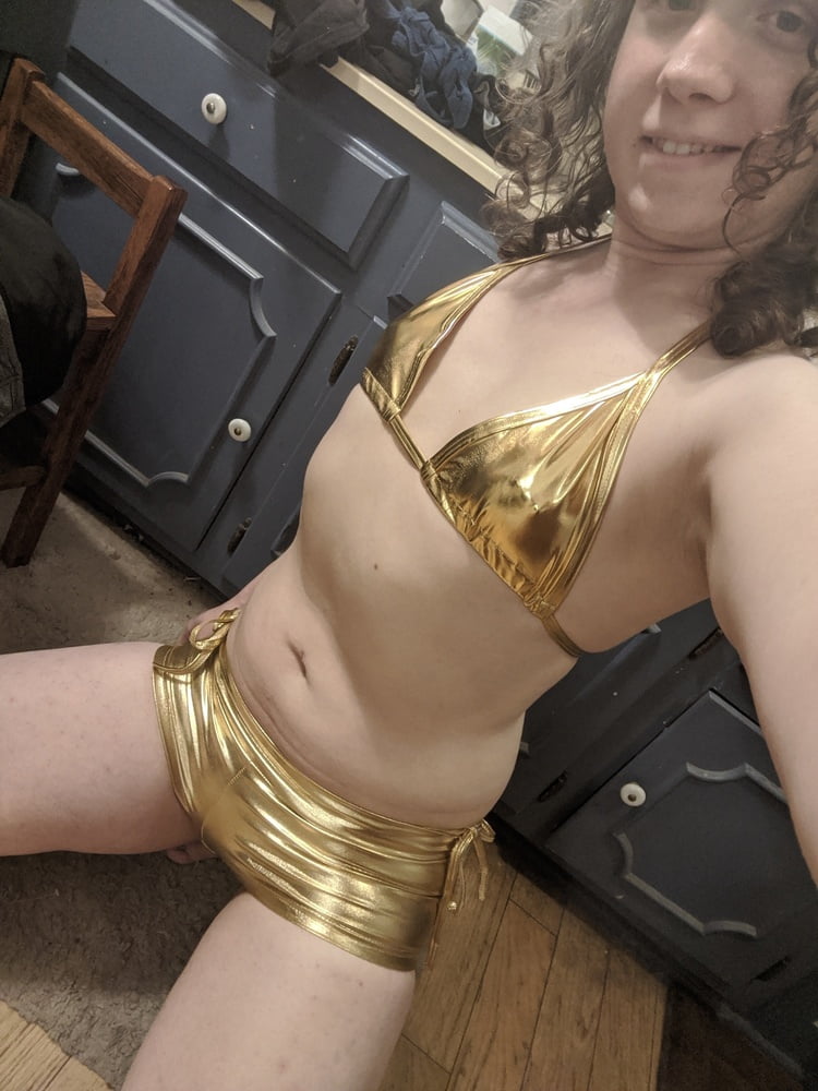 Gold Bikini and Shorts #107187314