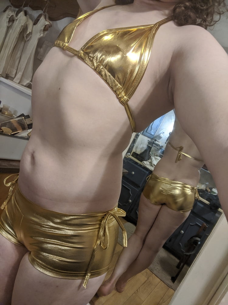 Gold Bikini and Shorts #107187319