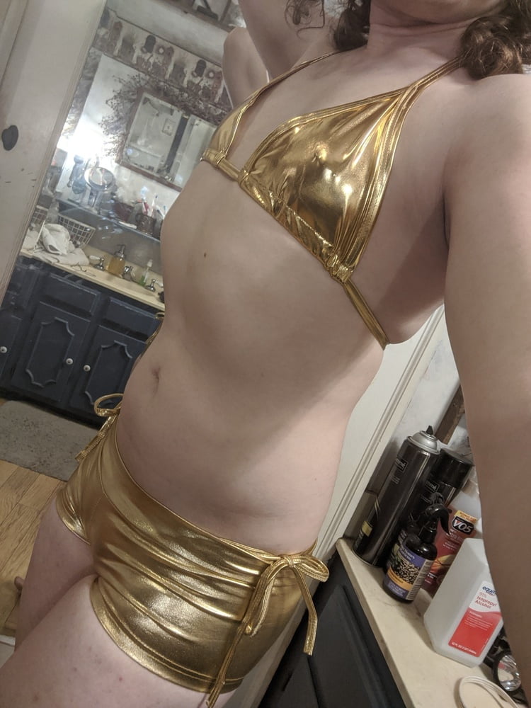 Gold Bikini and Shorts #107187320
