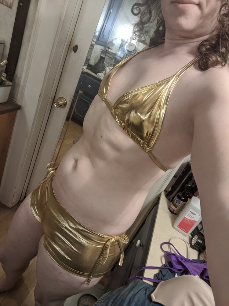 Gold Bikini and Shorts #107187321