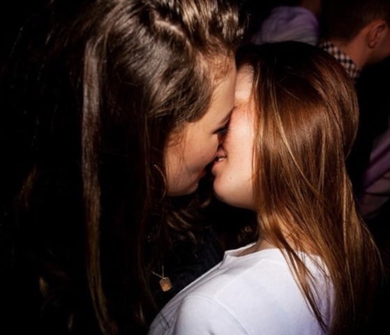 Hot girls party and kissing #104362860