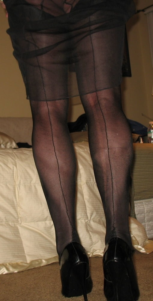 Sexy Long Legs in Stilettos and Sheerblacksilk #106855007