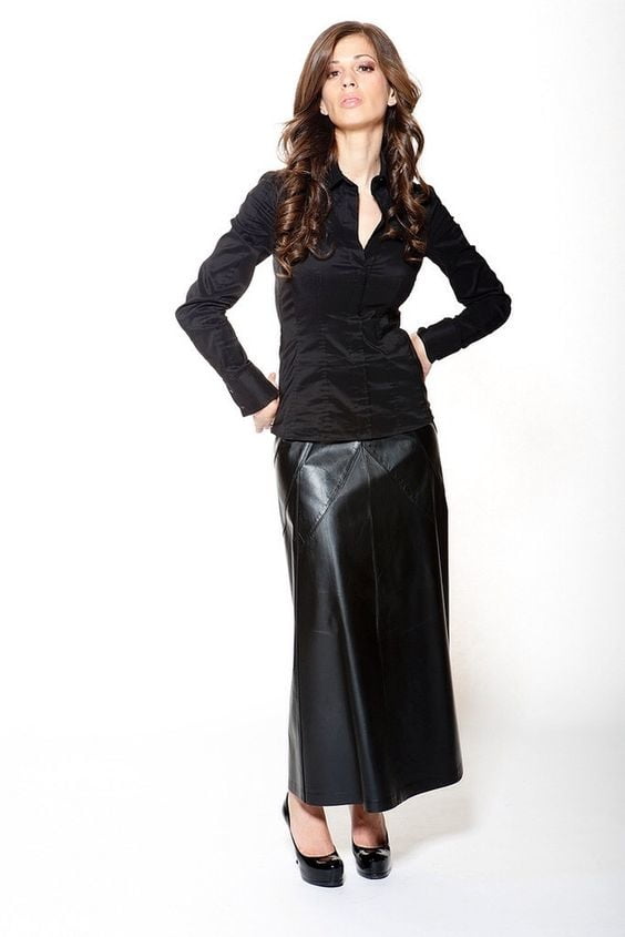 Black Leather Skirt 5 - by Redbull18 #100709761