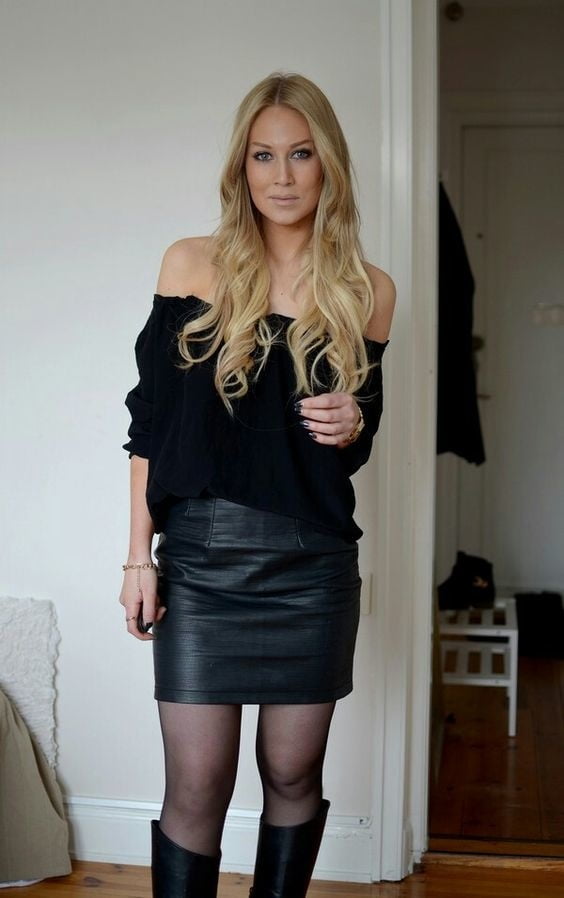 Black Leather Skirt 5 - by Redbull18 #100709837