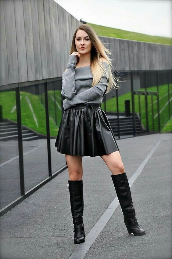 Black Leather Skirt 5 - by Redbull18 #100709908