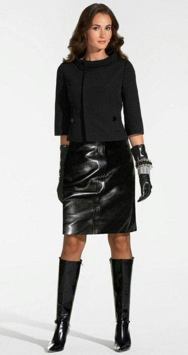 Black Leather Skirt 5 - by Redbull18 #100709916