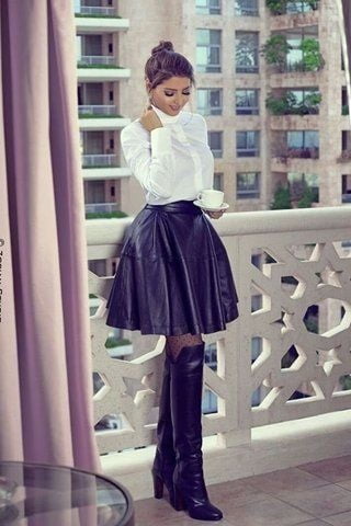 Black Leather Skirt 5 - by Redbull18 #100709948