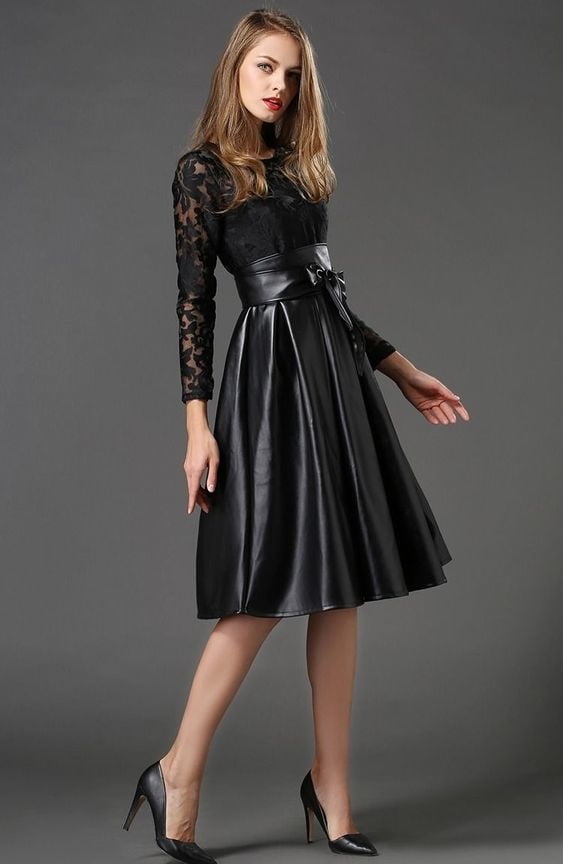 Black Leather Skirt 5 - by Redbull18 #100709956