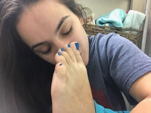 Girls Smelling Own Feet #92726793
