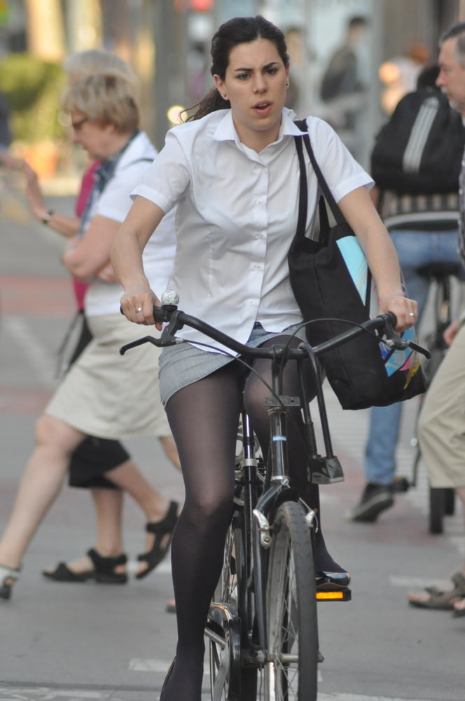 Street Pantyhose - Pantyhosed Cunts on Bikes Part 2 #91223841